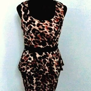 Ruby Rox peplum dress animal print size 11